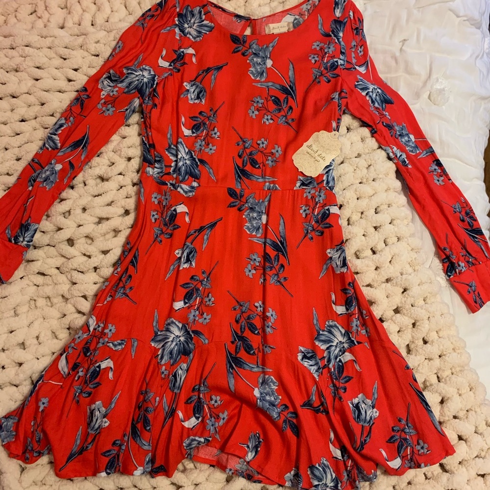 NWT Altard State dress! Red, blue/white flowers